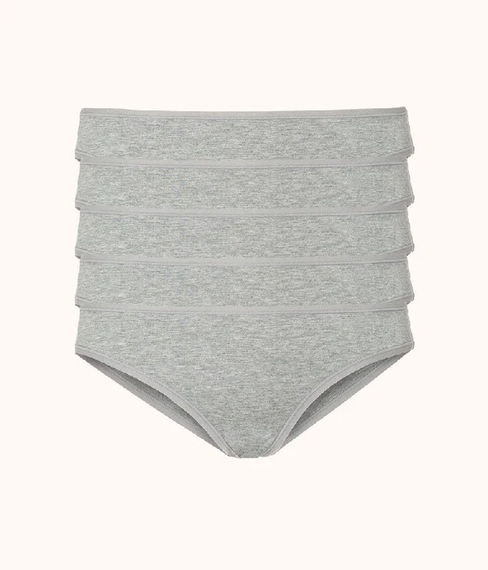 Deep V bras with convertible straps -The All-Day Bikini 5-Pack: Heather Gray