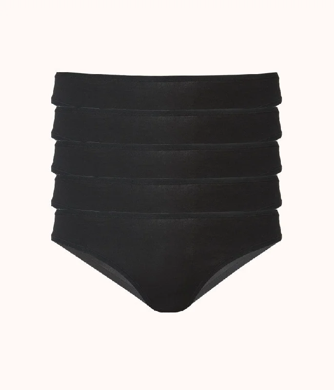 Deep V bras with adjustable straps -The All-Day Bikini 5-Pack: Jet Black