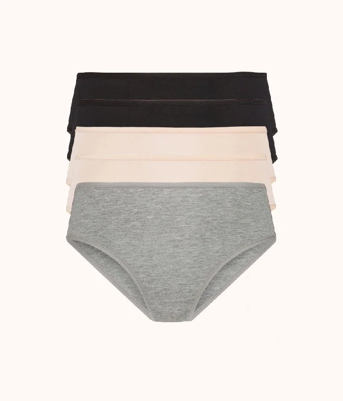 Deep V bras for asymmetrical breasts2The All-Day Brief 5-Pack: Heather Gray/Jet Black/Toasted Almond