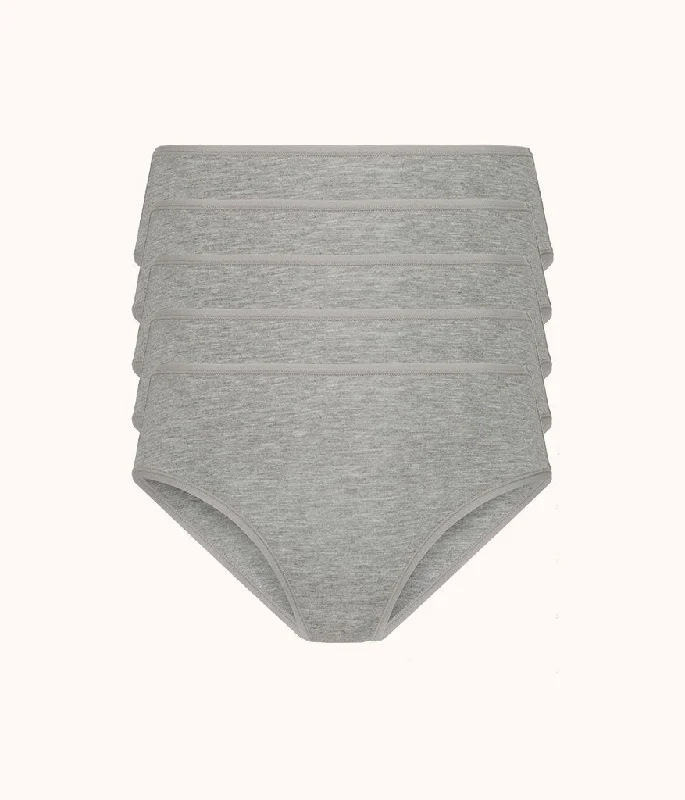 Deep V bras with back closure -The All-Day Brief 5-Pack: Heather Gray