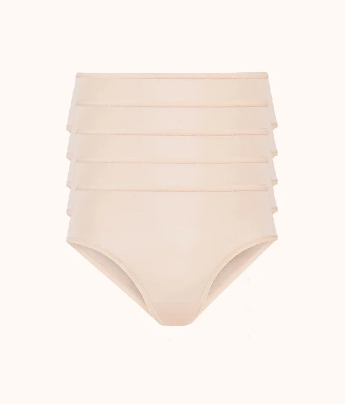 Deep V bras without underwire -The All-Day Brief 5-Pack: Toasted Almond