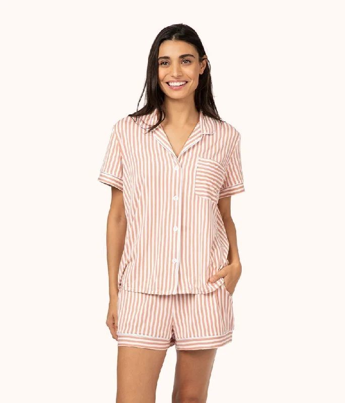 Deep v neckline bra for wedding dress -The All-Day Short Sleeve Shirt - Print: Shell Pink Stripe Deep v neckline bra for wedding dress -The All-Day Short Sleeve Shirt - Print: Shell Pink Stripe