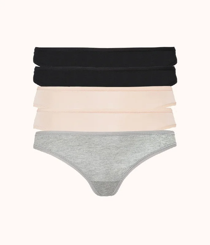 Deep V bras with underwire -The All-Day Thong 5-Pack: Heather Gray/Jet Black/Toasted Almond Deep V bras with underwire -The All-Day Thong 5-Pack: Heather Gray/Jet Black/Toasted Almond