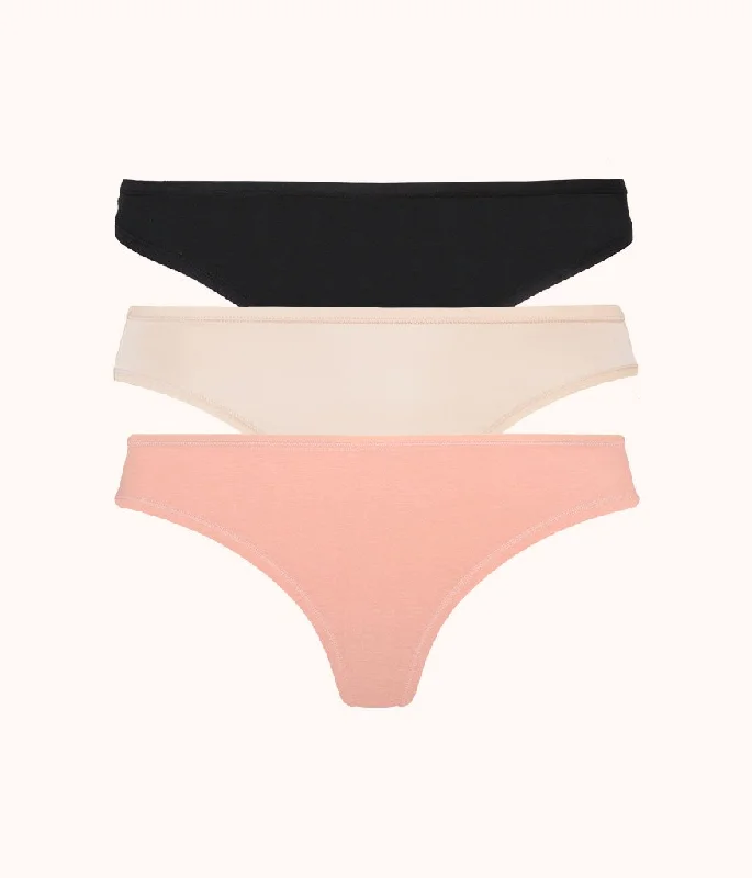 Deep V bras with lace -The All-Day Thong Bundle: Shell Pink/Toasted Almond/Jet Black Deep V bras with lace -The All-Day Thong Bundle: Shell Pink/Toasted Almond/Jet Black
