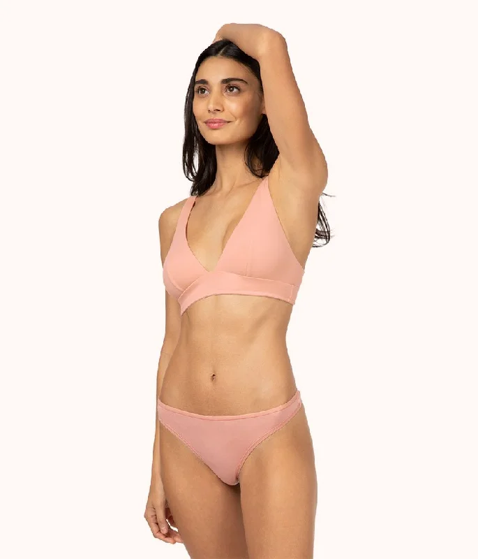 Deep V bras for cleavage -The All-Day Thong: Shell Pink