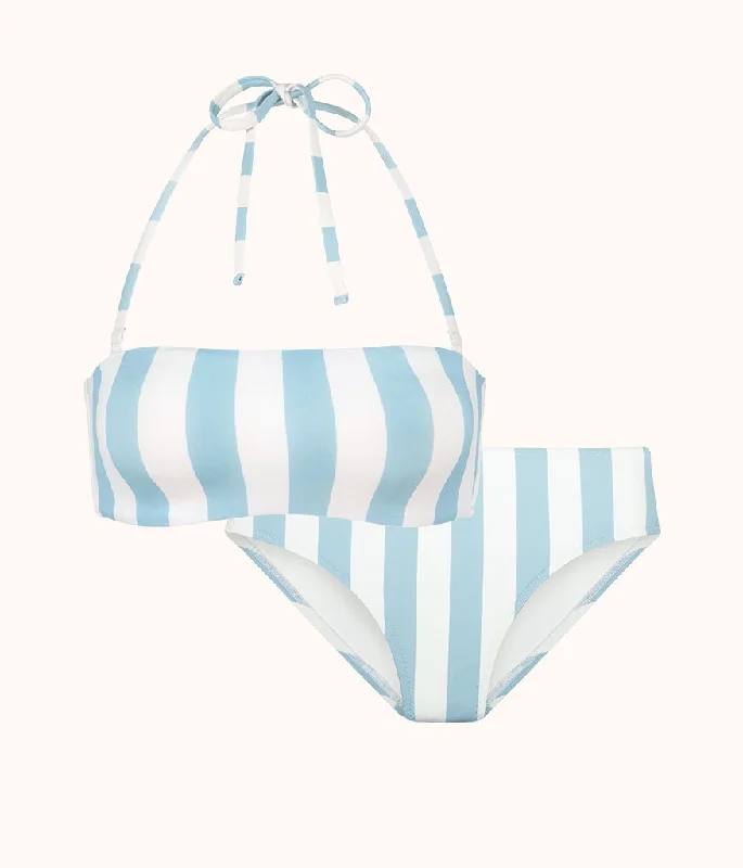 Deep V bras for your wardrobe -The Bandeau & High Waist Swim Bundle - Print: Cabana Stripe Deep V bras for your wardrobe -The Bandeau & High Waist Swim Bundle - Print: Cabana Stripe
