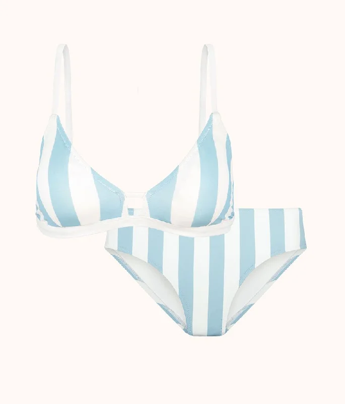 Deep V bras with expert advice -The Bralette & High Waist Swim Bundle - Print: Cabana Stripe Deep V bras with expert advice -The Bralette & High Waist Swim Bundle - Print: Cabana Stripe