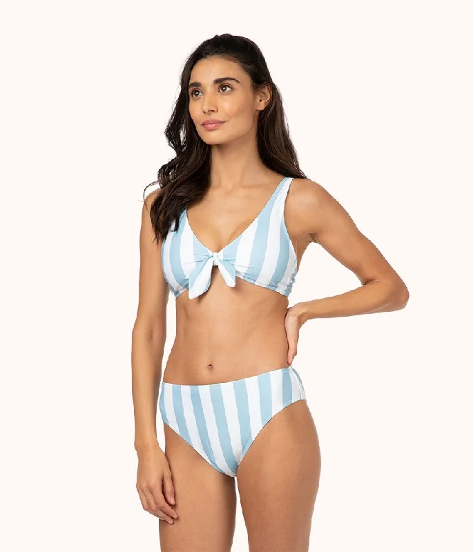 Deep V bras that are unforgettable -The High Waist - Print: Cabana Stripe