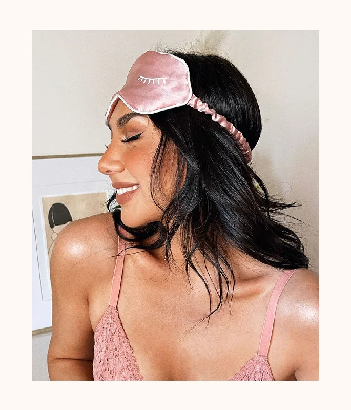 Deep V bras with racerback design -The "Hit Snooze" Sleep Mask: Dusty Pink