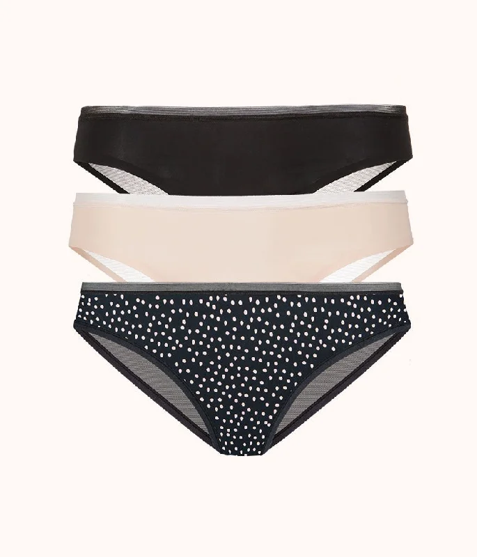 Deep V bras with superior designs -The Mesh Back Bikini Bundle - Print: Toasted Almond/Jet Black/Painted Polka Deep V bras with superior designs -The Mesh Back Bikini Bundle - Print: Toasted Almond/Jet Black/Painted Polka