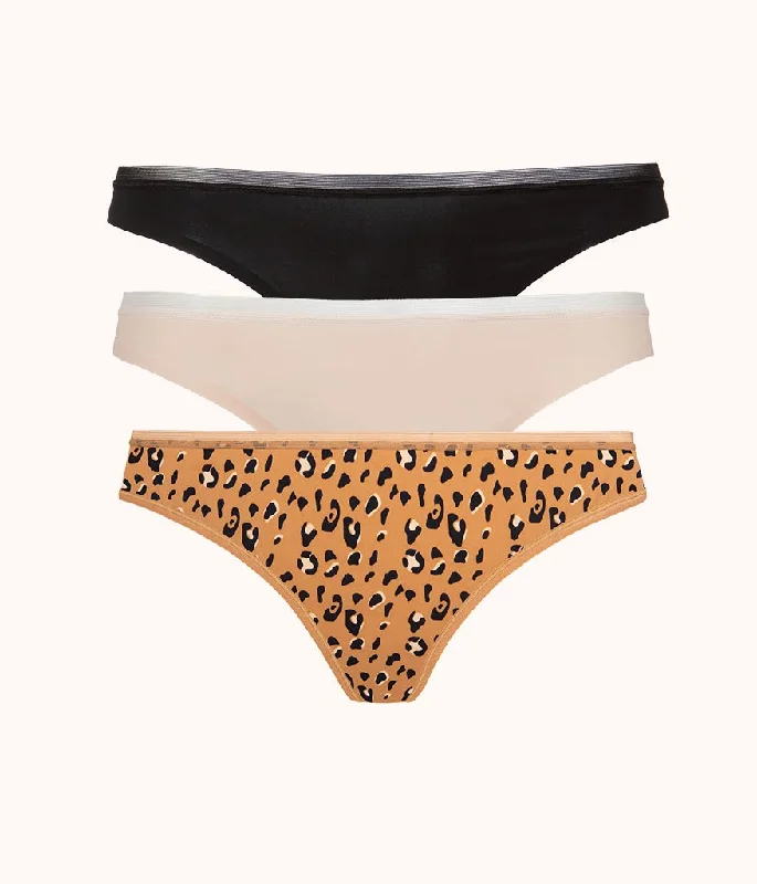 Deep V bras for effortless style -The No Show Thong Bundle - Print: Toasted Almond/Jet Black/Latte Leopard Deep V bras for effortless style -The No Show Thong Bundle - Print: Toasted Almond/Jet Black/Latte Leopard