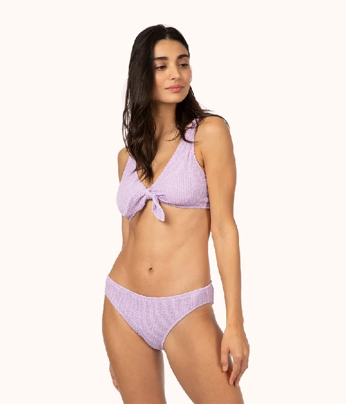 Deep V bras for summer -The Ruched Plunge Bralette: Lilac