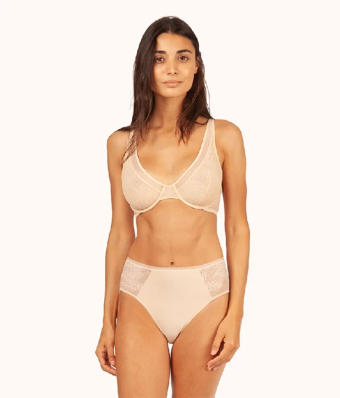 Best adhesive deep v bra that stays in place -The Smooth Lace High Waist Bikini: Toasted Almond Best adhesive deep v bra that stays in place -The Smooth Lace High Waist Bikini: Toasted Almond