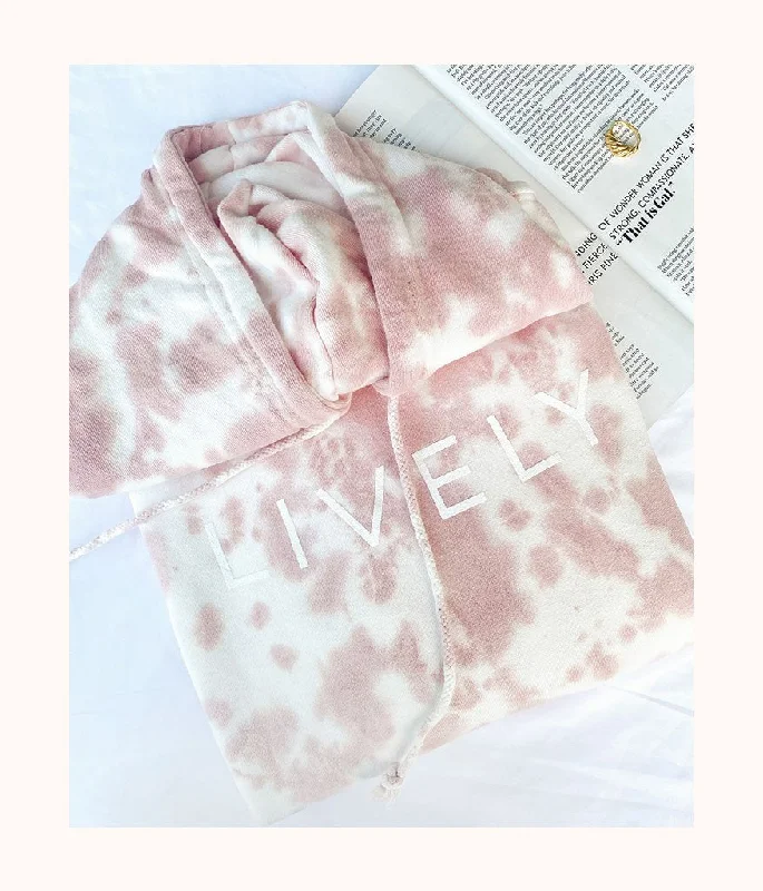 Deep V bras for versatile wear -The Tie Dye Hoodie: Pink/White