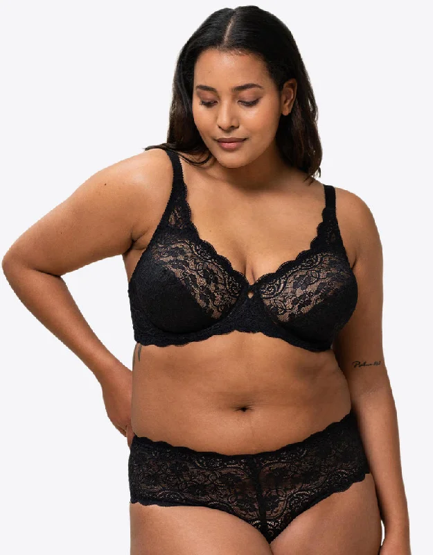 Sports bra high impact plus size -Triumph Amourette 300 High Apex Bra Black