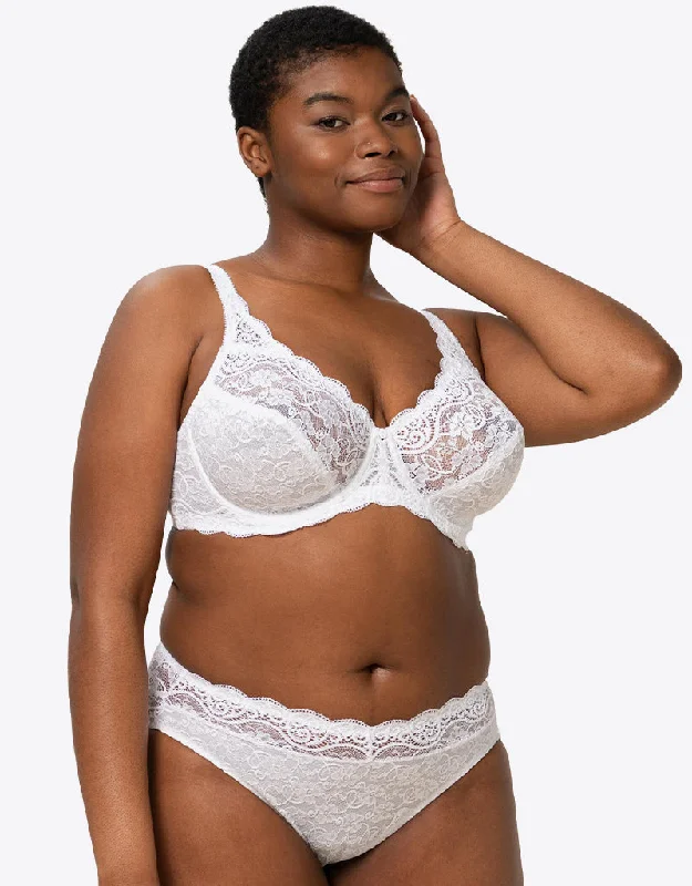 Nude bras for dark skin tones -Triumph Amourette 300 High Apex Bra White