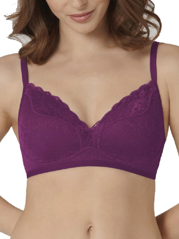 Non wired bras for work from home -Fit Smart P01 Soft Cup Bra - Crushed Berry