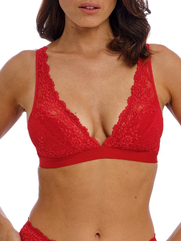 Non wired bras for a great price -Embrace Lace Soft Cup Bra - Equestrian Red