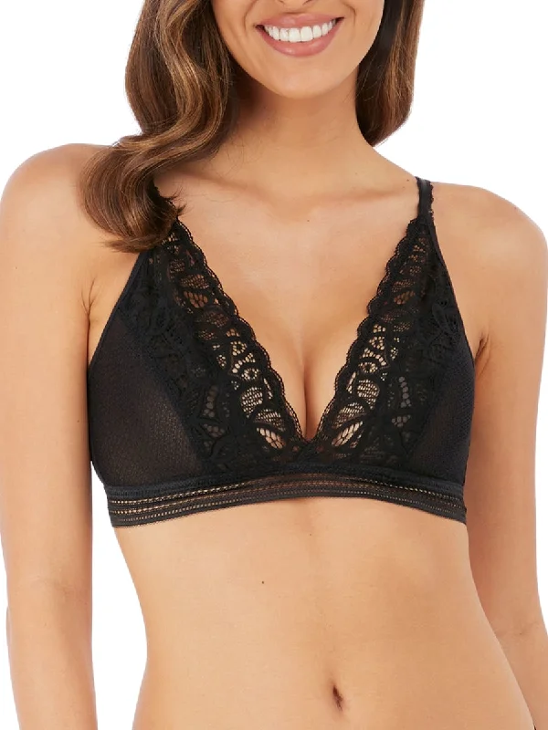 Non wired bras with tagless design -Raffine Bralette - Black