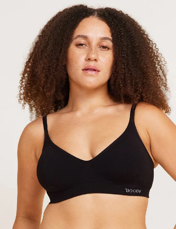 Bras that lift and separate -Wireless T-Shirt Bra - Black