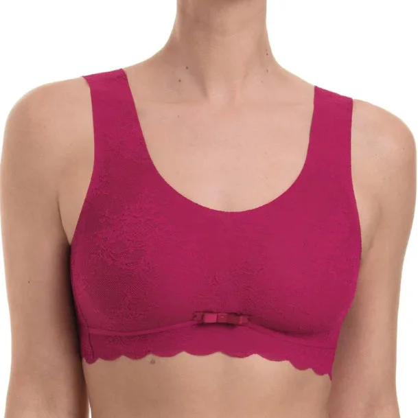 Anita Essentials Lace Bralette with Cups - Cherry Red
