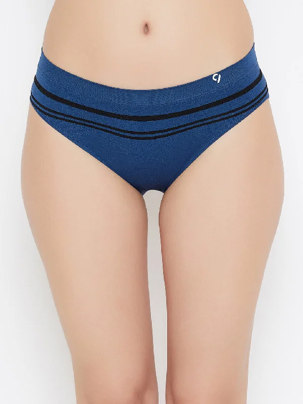 C9Airwear Seamless Solid Bikini Panty Mid Brief -  Blue