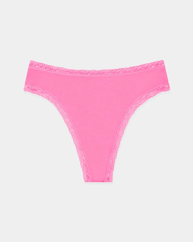 High Waisted Thong - Hot Pink
