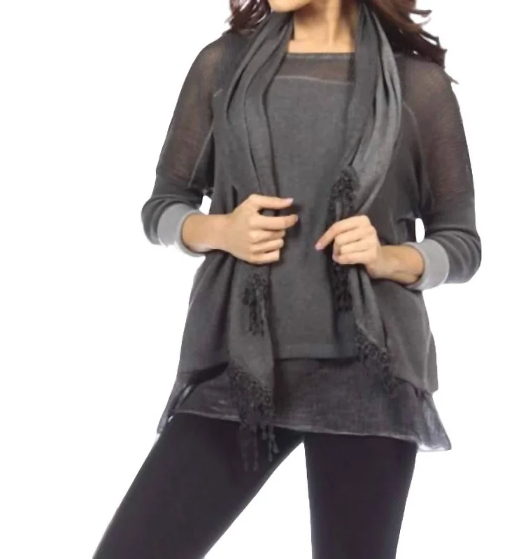 Womens pajama sets with drawstring waist custom fit -3-Piece Layered Set In Olive