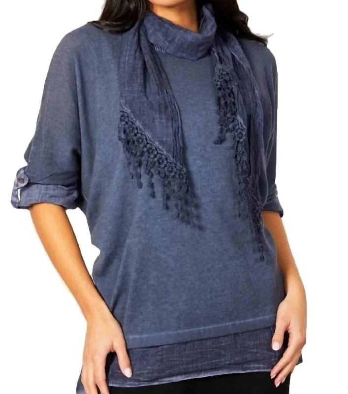 When is it appropriate to wear matching family PJs?-3-Piece Layered Set W/ Scarf In Denim When is it appropriate to wear matching family PJs?-3-Piece Layered Set W/ Scarf In Denim