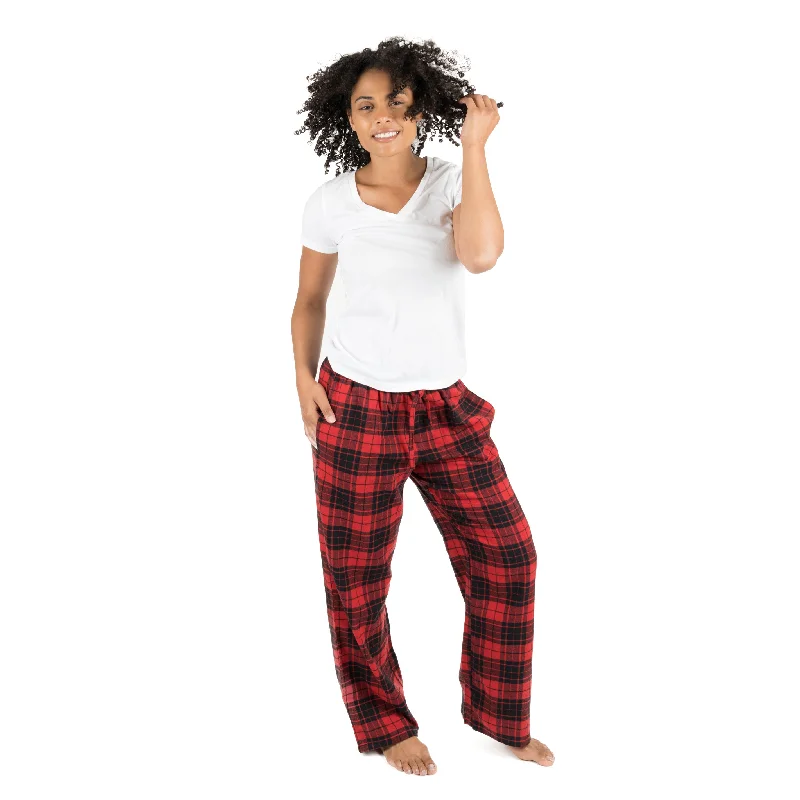 Womens pajama sets with adjustable straps for comfort -Christmas Womens Flannel Pajama Pants Plaid Womens pajama sets with adjustable straps for comfort -Christmas Womens Flannel Pajama Pants Plaid