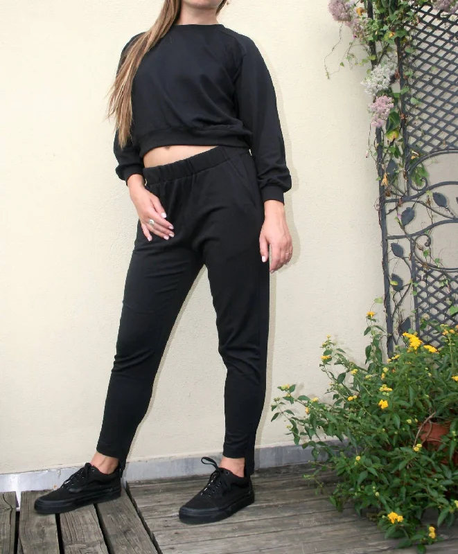 Womens pajama sets with adjustable straps for comfort -Comfy Super Soft Lounge Set In Black Womens pajama sets with adjustable straps for comfort -Comfy Super Soft Lounge Set In Black