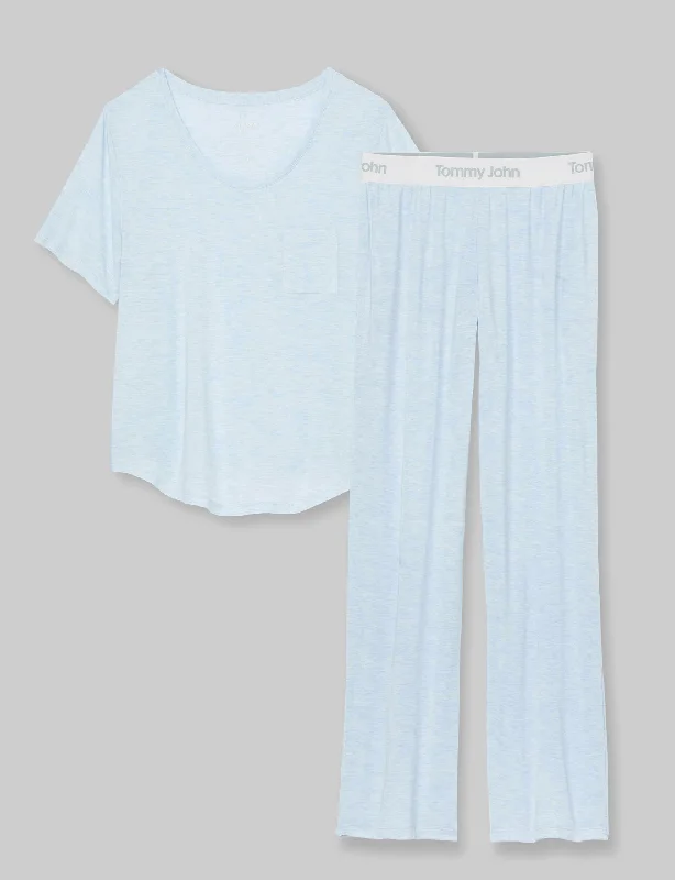 Women's pajama sets near me open now -Women's Second Skin Sleep Pocket Tee & Pant Set Women's pajama sets near me open now -Women's Second Skin Sleep Pocket Tee & Pant Set
