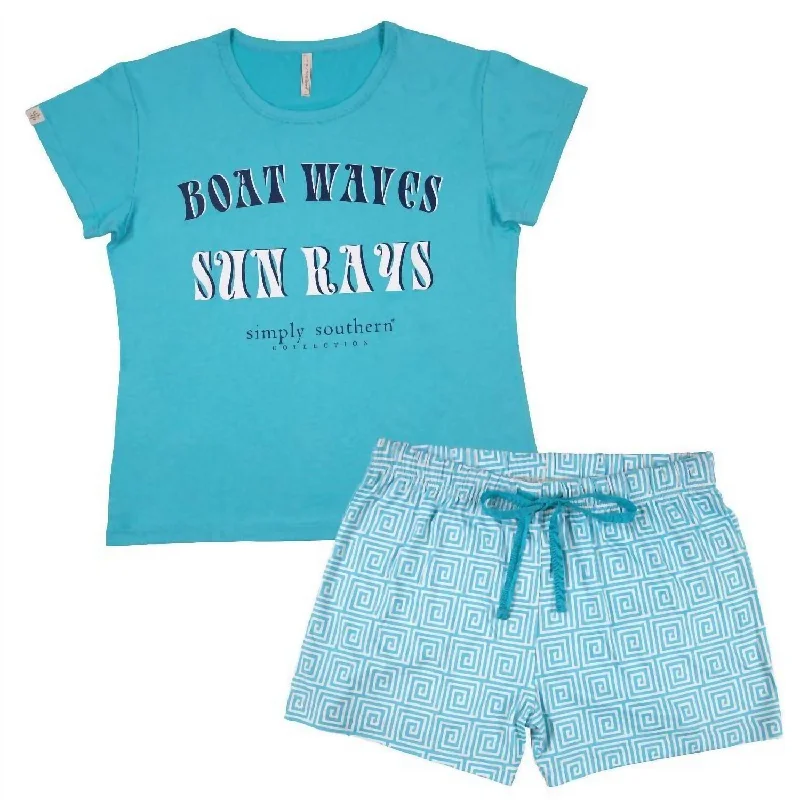 Lightweight travel-friendly womens pajama sets -Pajama Loungeset In Scroll
