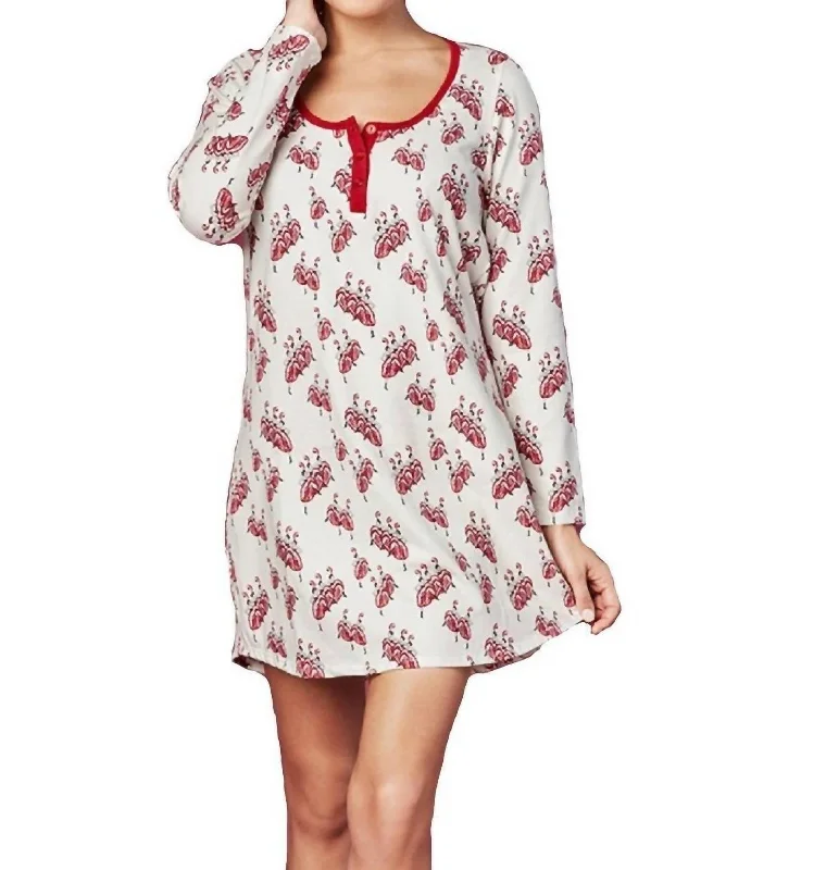 What are the best styles of women's pajamas to wear?-Pajamas French Dancers Stretch L-S Henley Nightshirt In Multi What are the best styles of women's pajamas to wear?-Pajamas French Dancers Stretch L-S Henley Nightshirt In Multi