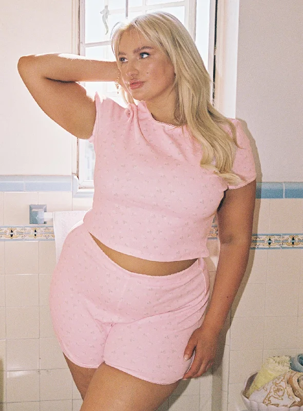 What are the best fabrics for women's pajamas?-Patisserie Sleep Set Pink Curve