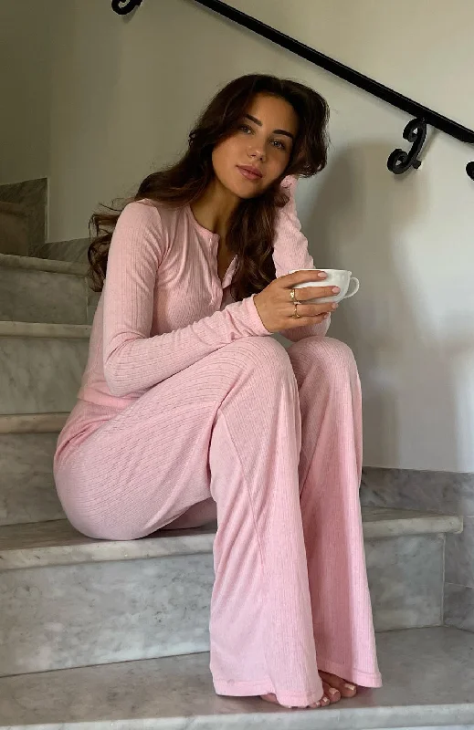 High-quality cotton womens pajamas that last long -We're Better Together Long Sleeve Pyjama Set Baby Pink High-quality cotton womens pajamas that last long -We're Better Together Long Sleeve Pyjama Set Baby Pink