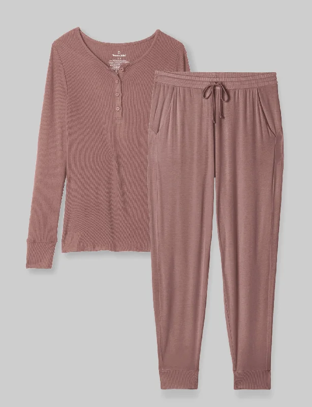 Goth style womens pajama sets alternative -Women's Downtime Henley & Jogger Set