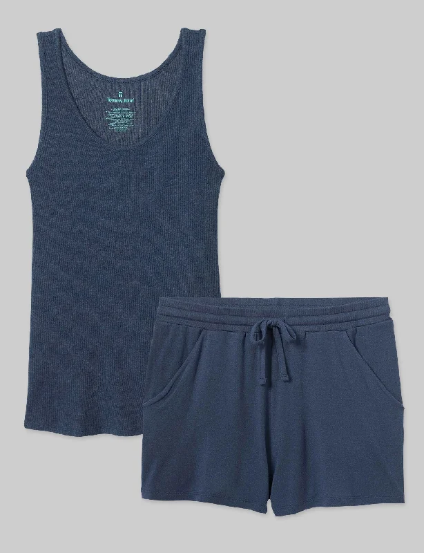 Soft fleece womens pajama sets perfect for lounging -Women's Downtime Tank & Short Set Soft fleece womens pajama sets perfect for lounging -Women's Downtime Tank & Short Set