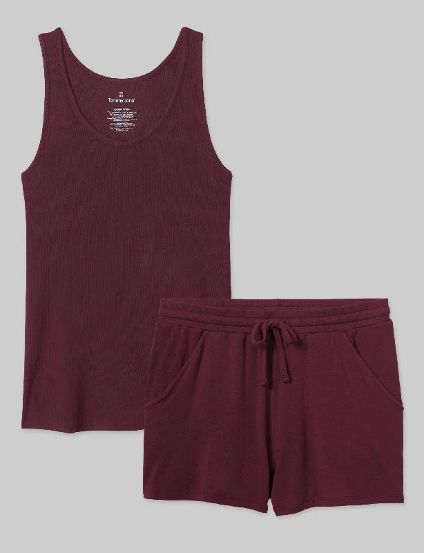 Luxury womens pajama sets designer brand -Women's Downtime Tank & Short Set