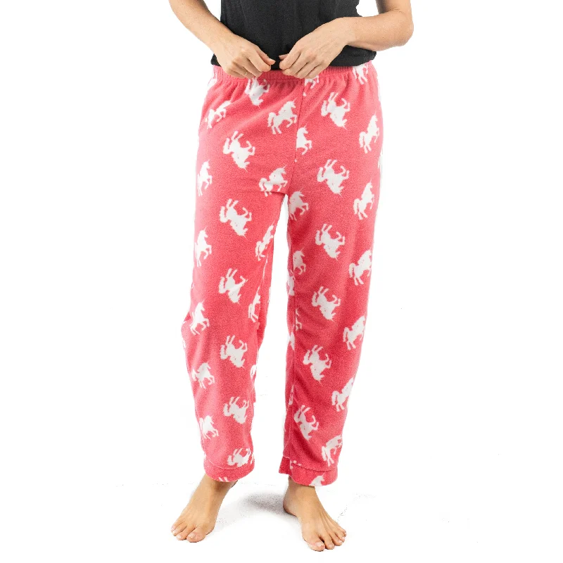 Women's pajama sets with free shipping code -Womens Fleece Pajama Pants Unicorn