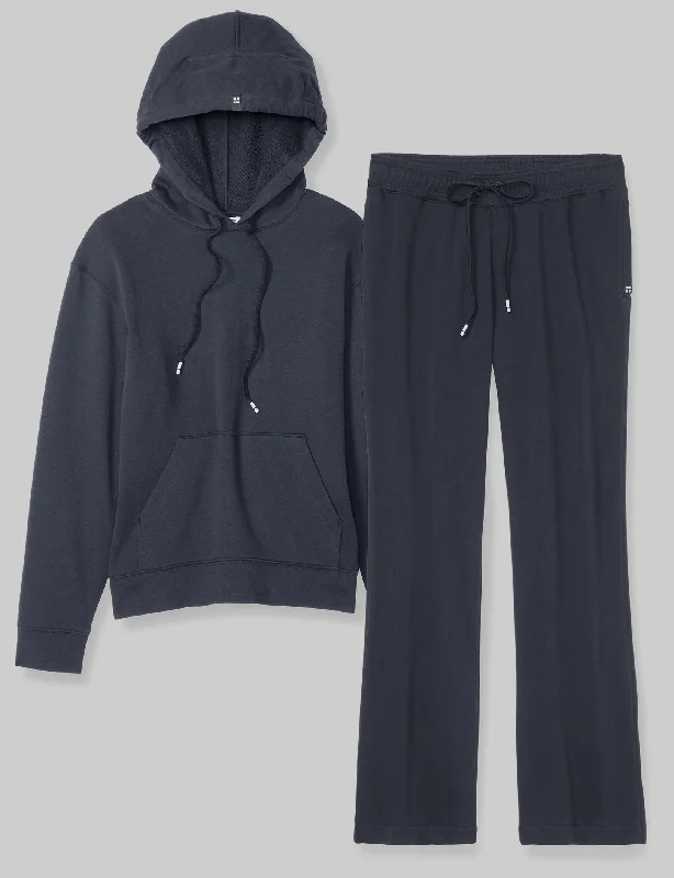 Women's vintage style pajamas retro charm -Women's French Terry Hoodie & Pant Set