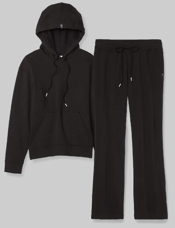 Women's stylish matching sleepwear set with pockets -Women's French Terry Hoodie & Pant Set Women's stylish matching sleepwear set with pockets -Women's French Terry Hoodie & Pant Set