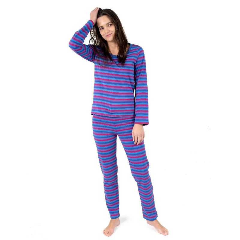Womens Christmas pajama sets for holiday cheer -Womens Two Piece Cotton Loose Fit Striped Pajamas Womens Christmas pajama sets for holiday cheer -Womens Two Piece Cotton Loose Fit Striped Pajamas