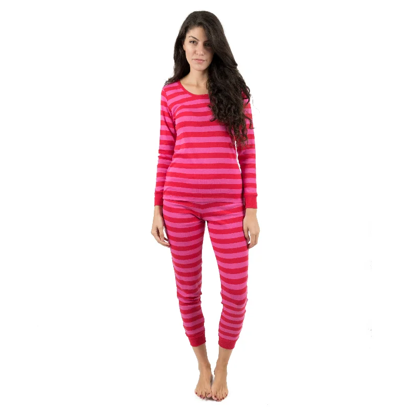 Cute animal print womens pajama sets fun style -Womens Two Piece Cotton Pajamas Striped Cute animal print womens pajama sets fun style -Womens Two Piece Cotton Pajamas Striped