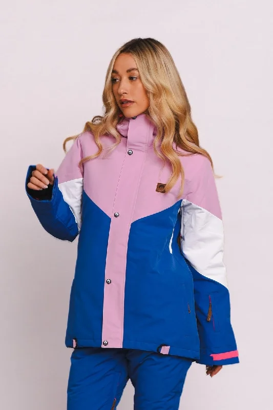 purchase monogrammable robe sets? -1080 Women's Ski & Snowboard Jacket - Pastel Pink, White & Blue