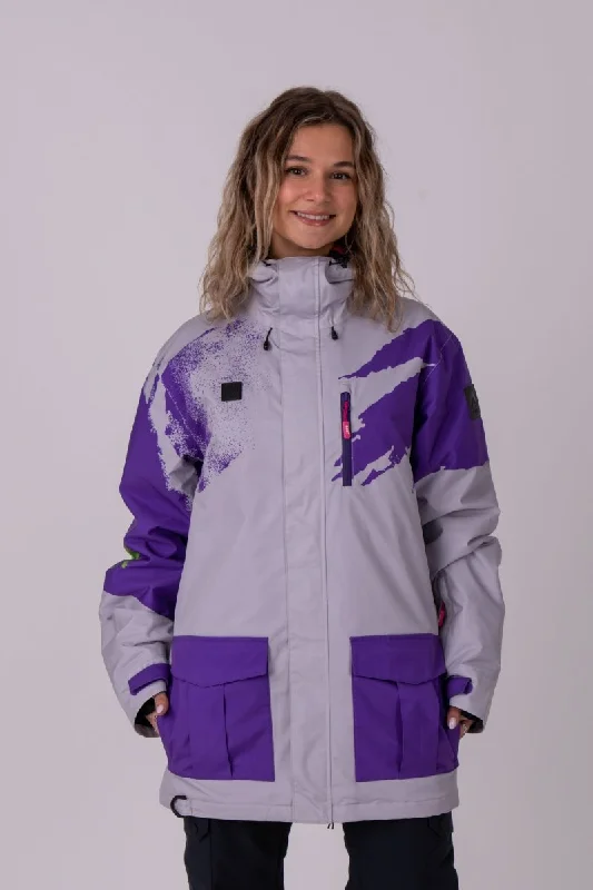Womens robe and pajama shorts set summer -Afterparty Jacket Grey & Purple