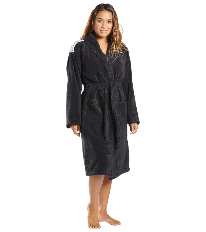  good plus size women's robe sets -Arena Core Soft Robe Black White