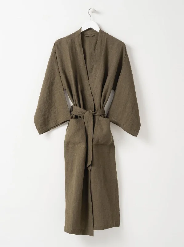 Comfortable and fashionable robe sets for women -Citta linen robe - Ivy