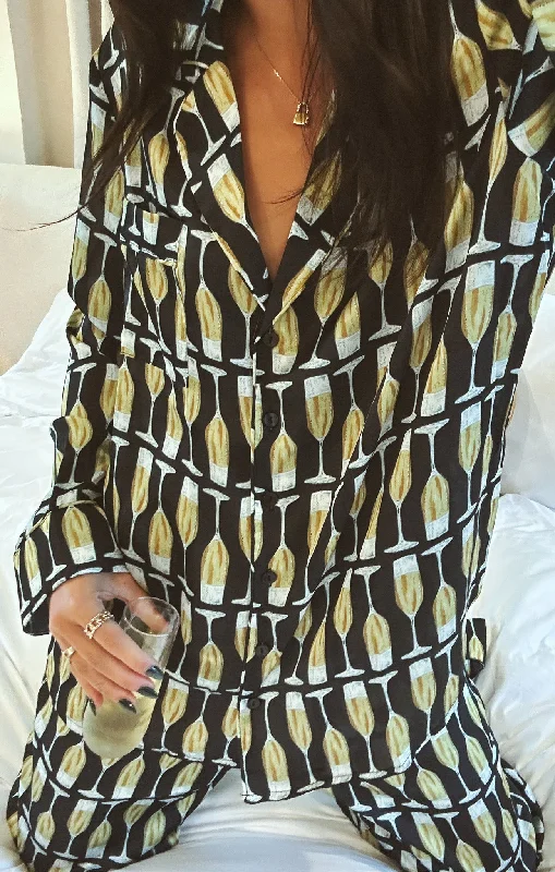 Womens relaxed fit robe set loungewearClassic PJ Set ~ Champagne Silky