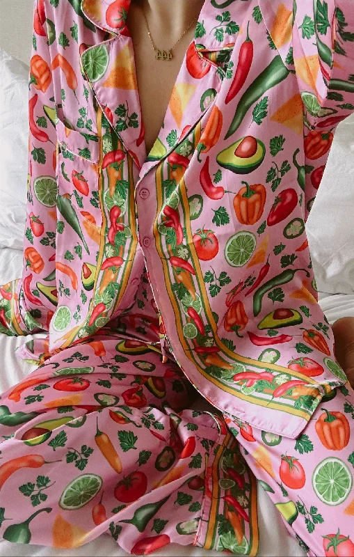 Womens robe sets that are stylish -Classic PJ Set ~ I Love Queso